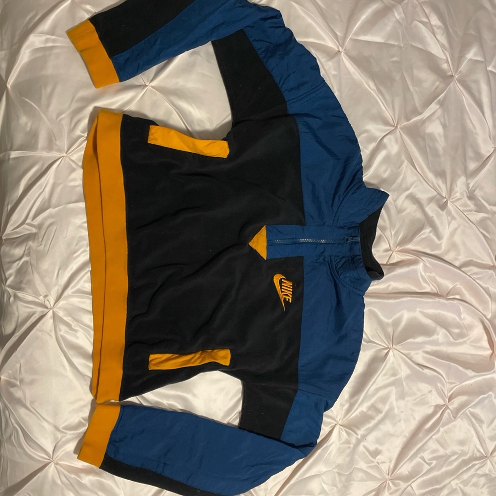 Nike Black and Blue Pullover with Orange Highlights